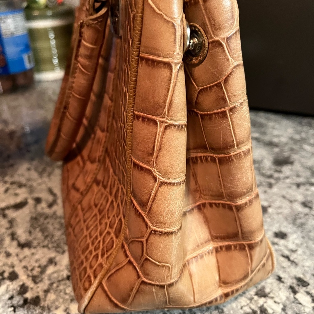 Brighton Crocodile Pattern Triple Compartment Bro… - image 4